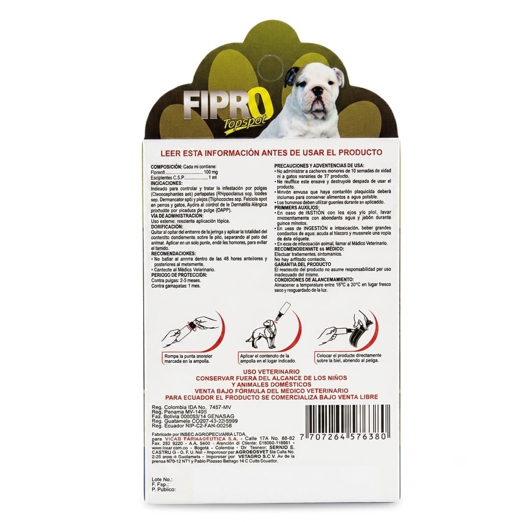 Fipro Topspot Pipeta para Perros de 0 a 10 kg – 0,67 ml